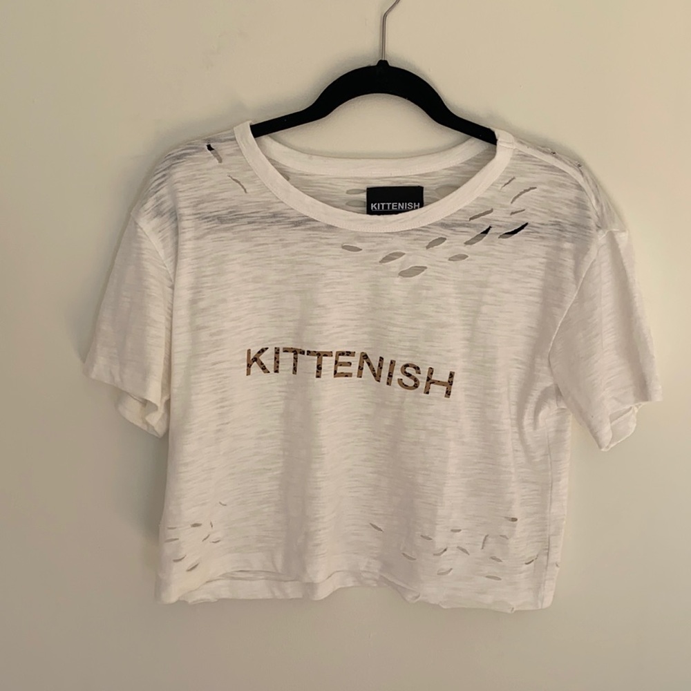 Kittenish crop top with cut outs